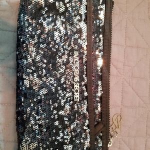 Victoria's secret sequin zippered clutch